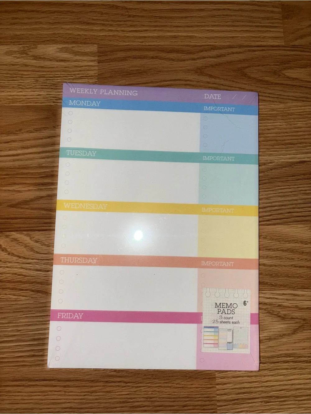 Weekly Planning Memo Pad - Multi-Color